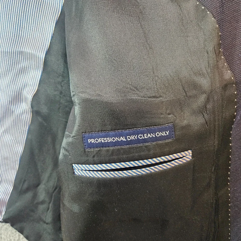 Tommy Hilfiger Suit Blazer Sport Coat Men 48R Wool 2-Button Textured‎ Black - Picture 12 of 16